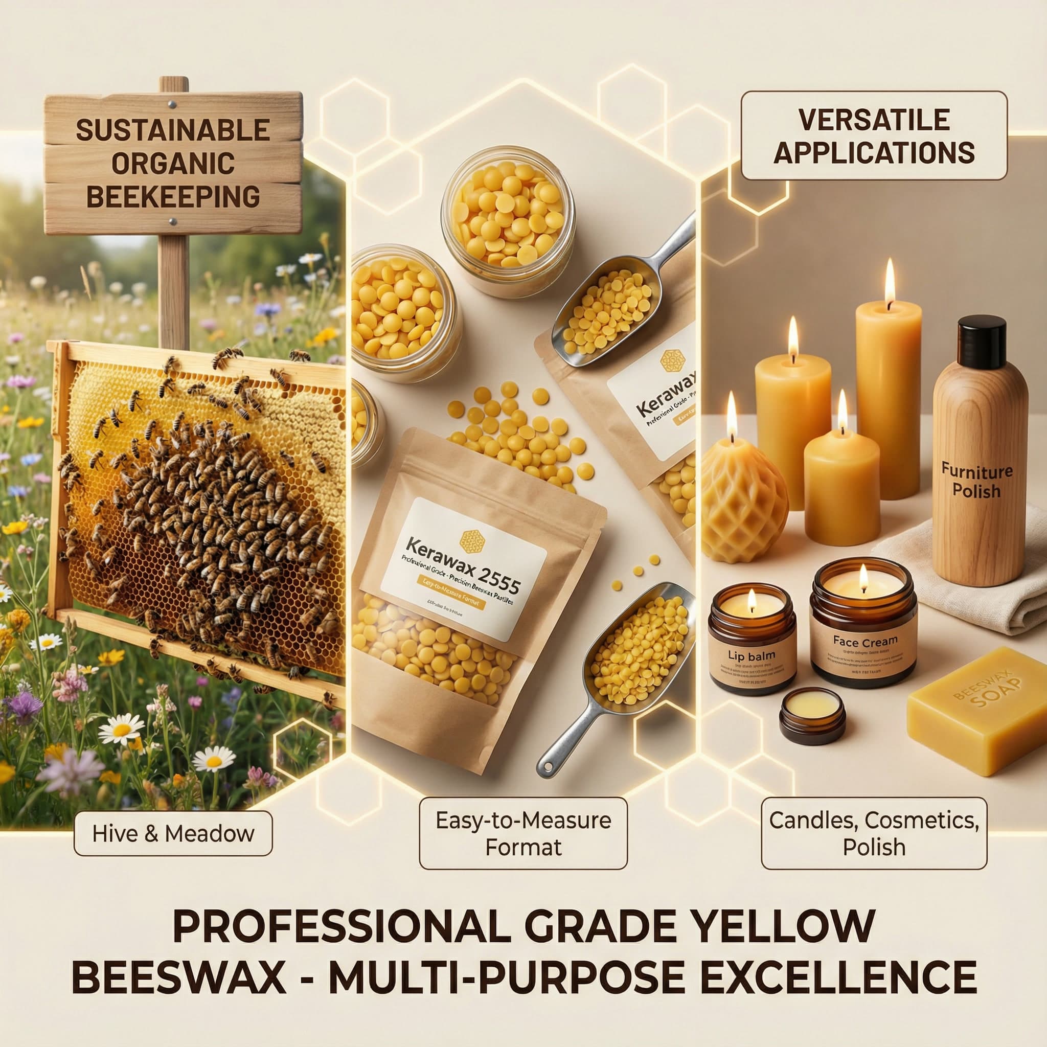 Kerawax 2555 Yellow Beeswax Pellets thumbnail 4