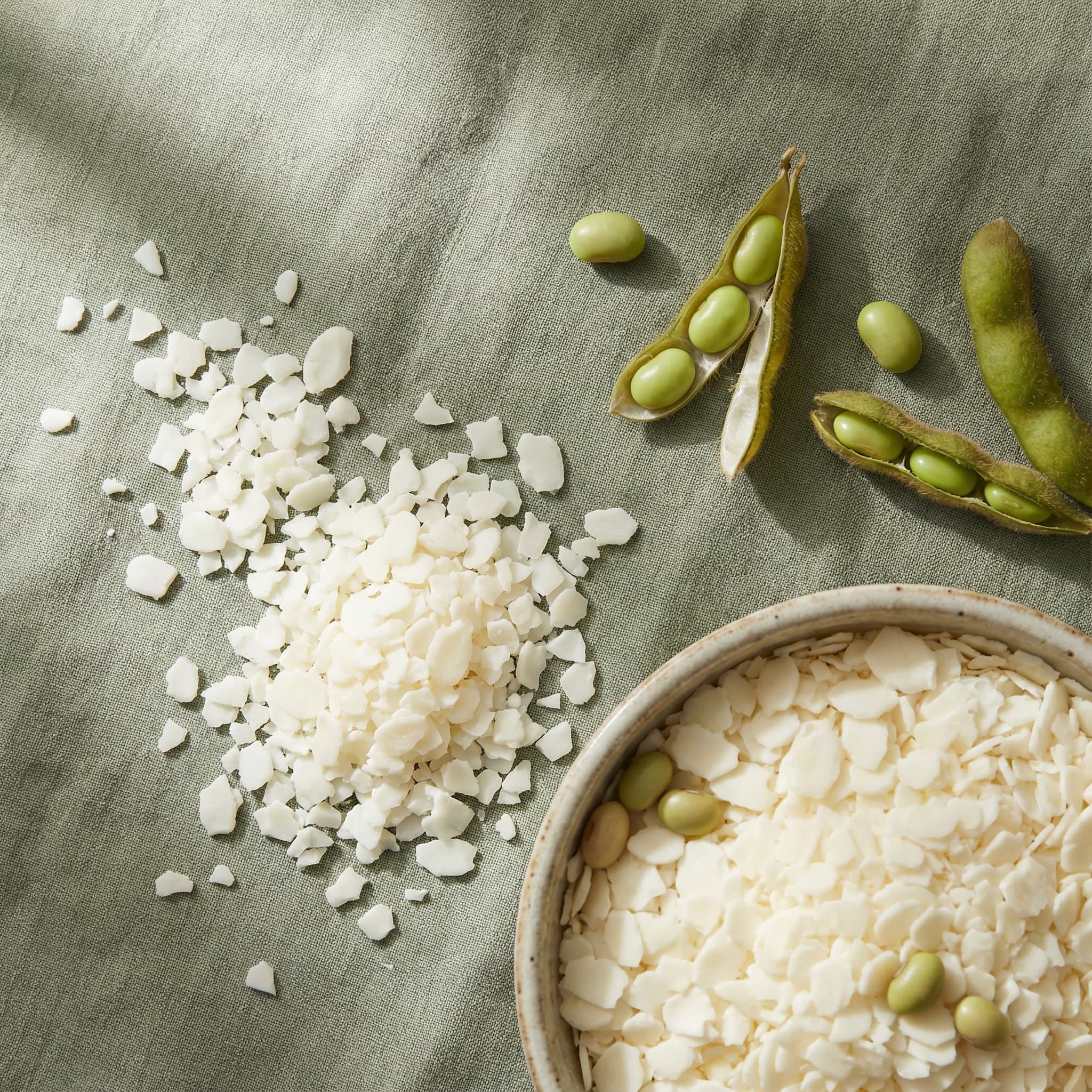 Soy wax with soy beans