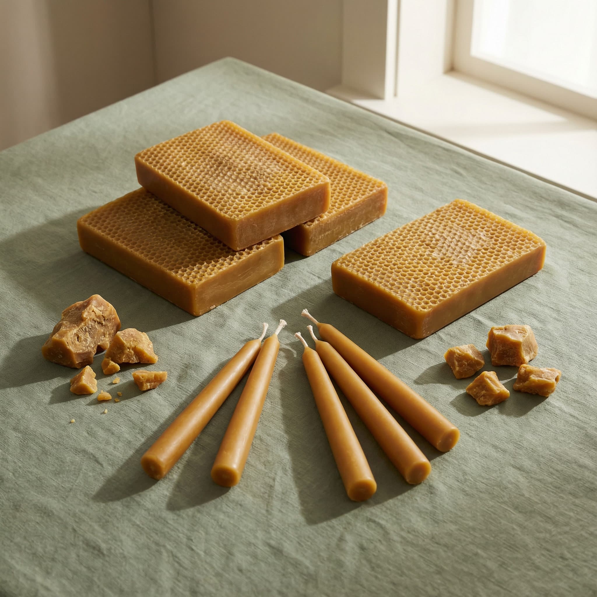 Natural golden beeswax