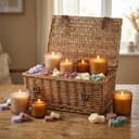 Gadsby wicker basket used for display of candles
