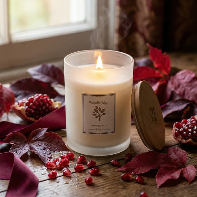 Woodbridge Pomegranate Medium Soy Wax Candle & Wax Melts